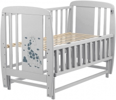 Дитяче ліжко Babyroom Giraffe маятник, відкидний бік DJMO-02 бук grey
